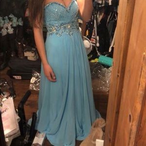 Size 2 baby blue prom dress